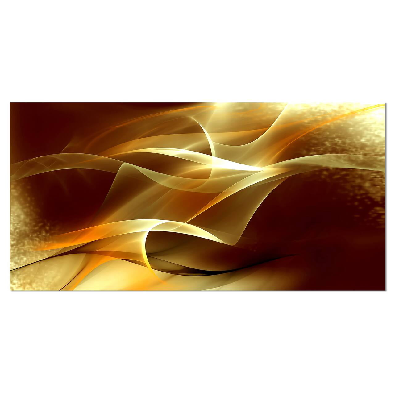 Designart - Light Yellow Abstract Fractal Design - Large Abstract Canvas Art